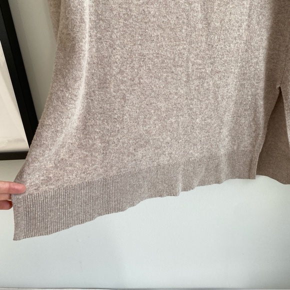 ANNE Taylor Wool Blend Turtleneck Tunic Sweater Oatmeal Size S - Picture 4 of 11